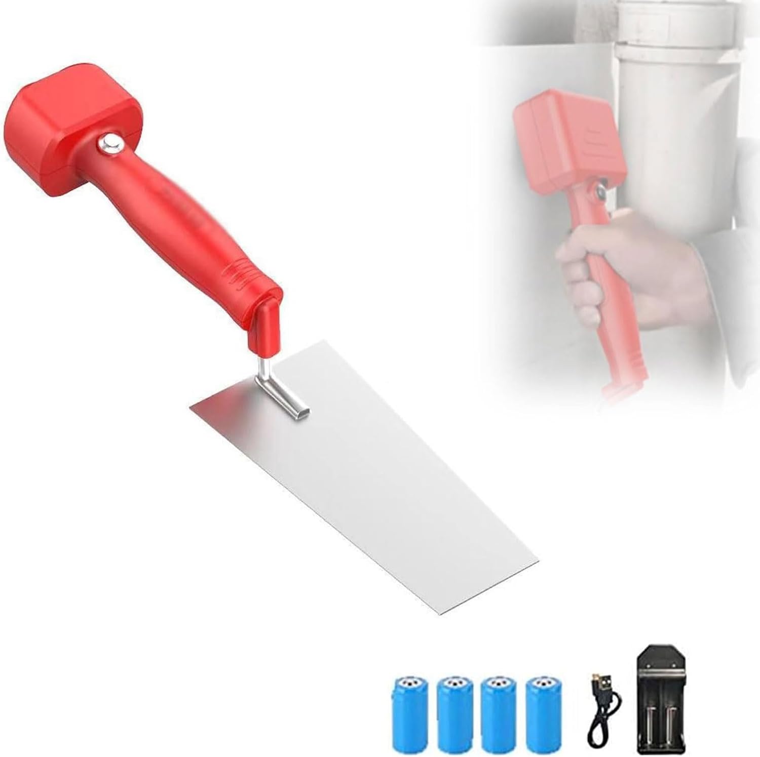 Cordless Margin Trowel Tool,3 Speed Electric Tiling Machine,Handheld Stainless Steel Automatic Tile Leveler with 4 Batteries, Removable Plasterers,for Finishing/Skimming/Rendering