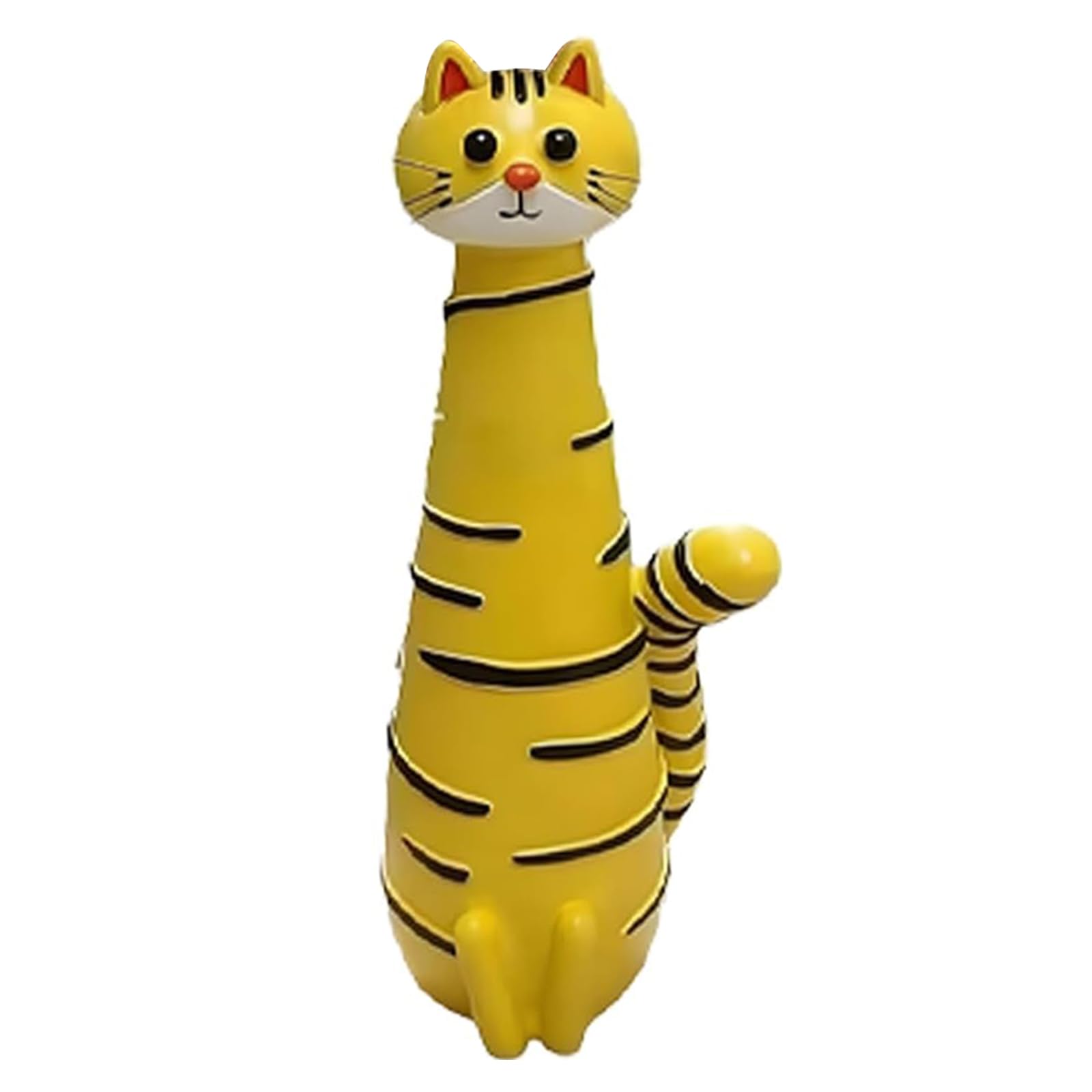 Introti Resin Cat Vases Desk Ornament Handcrafted Quirky Cats Vases Whimsical Cat Flower Vase for Desk Decoration and Bookshelf Display(yellow cat)