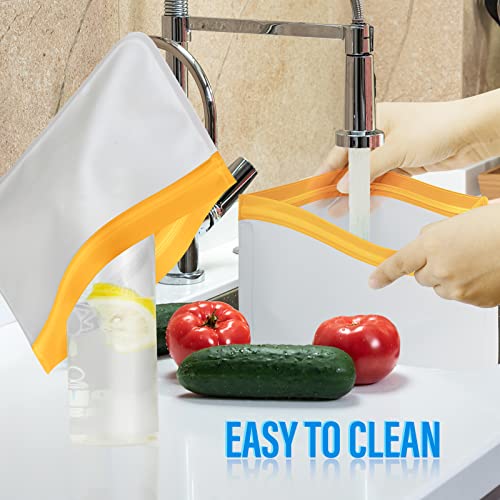 Reusable Food Storage Bags, 6 Pack Bpa Free Reusable Freezer Bags Reusable Gallon Bags Sandwich Bags Snack Bags, Extra Thick Leakproof Silicone Lunch Food Bags For Meat Fruits And Vegetables #TOP4