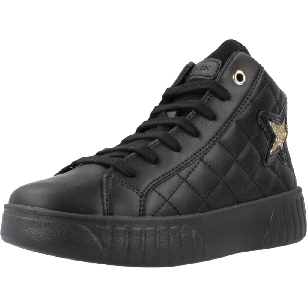 Geox J MIKIROSHI Girl A Sneaker, Black, 4.5 UK