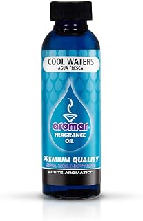 AROMAR Premium Fragrance Oil - Long Lasting Aromatic Scent - Fresh and Revitalizing Aromatherapy for Living Room, Bedroom, and Kitchen Essential Oils - Cool Waters - 2oz fl oz Each - Pack of 5