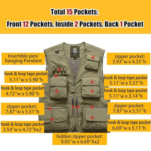 Mens Travel Vest Casual Lightweight Outdoor Fishing Work Summer Utility Safari Photo Cargo Vest Jacket Multi Pocket3