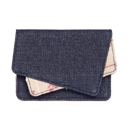 Image of ZOUK Tovi Mini Bag Wallet | Stylish Vegan Denim Crossbody Wallet for Women with Card Slots & Water-Resistant Lining | Handcrafted Small Sling Bag with Silver Chain Strap | Auroville Amethyst