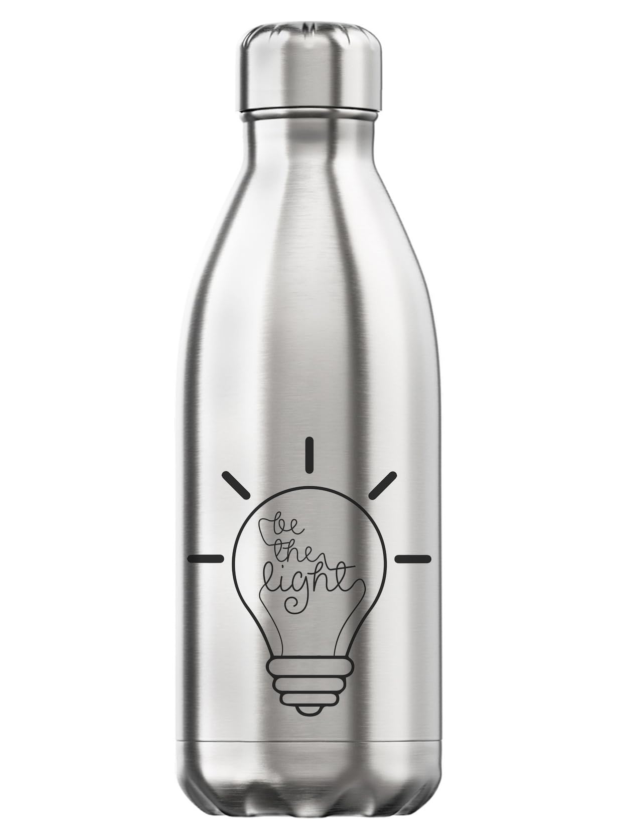 Botella térmica sin BPA Be The Light termo plateado de acero inoxidable 350 ml