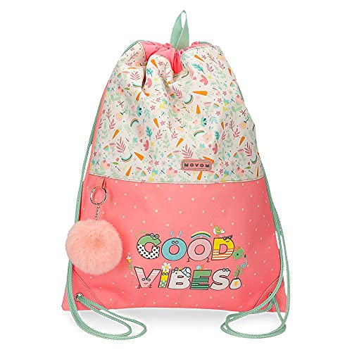 MOVOM Good Vibes, Equipaje Bolsa De Mensajero Niñas, Rosa (Pink), 32x42x0.5 Cms Cover