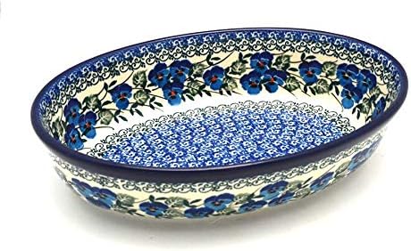 Polish Pottery Baker - Oval - Small - Winter Viola