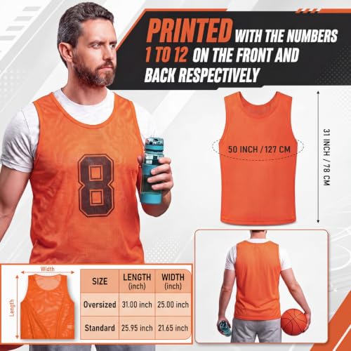 Image of Vabean 24 Pack Nylon Mesh Scrimmage Team Practice Vests Pinnies Jerseys Train Vest for Adult Sport Basketball Soccer Football