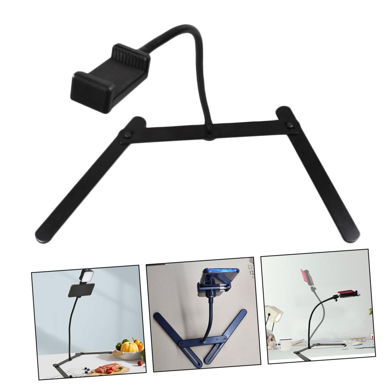 Homoyoyo Supporto Treppiede con Base Antiscivolo e Regolazione Angolare Telefono Sospensione per Streaming e Riprese Design Ergonomico Schiena e Cervicale