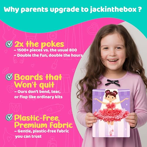 jackinthebox Poke Poke Art for Kids, Mess-Free Sewing Art for Kids, Toys for Girls and Boys Ages 4 5 6 7 8 (Fashion)