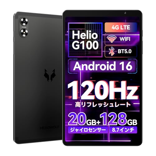 Headwolf Fpad6 SE 8�p�� 4G/Wi-Fi �^�u���b�g Helio G100 120Hz 24GB+128GB+1TB�g�� SIM�t���[ 5500mAh ��F�� GPS �f���A���X�s�[�J�[ �����t���b�V�����[�g ���^�y��