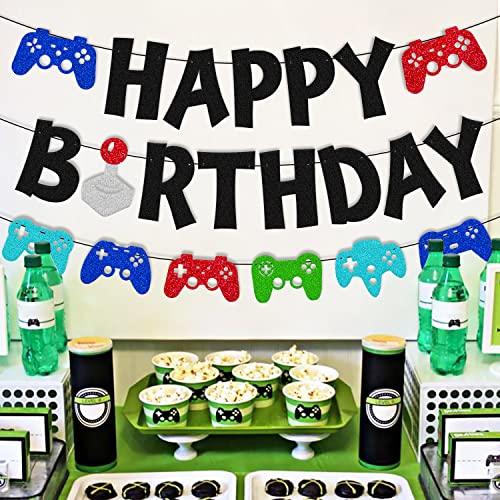Video Game Birthday Banner Game On Happy Birthday Garland Decoration Level Unlocked Bday Party Decor Playing Controller Level Up Theme For Boys Girls Bday Baby Shower Event Anniversary Celebration Supplies #TOP6
