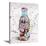 Cola Wandkunst Graffiti Bilder Cola Poster Graffiti Wandkunst Getränk Bilder Wanddekoration Graffiti Malerei Modernes Kunstwerk Graffiti Leinwanddruck für Wohnzimmer Küche Büro 40,6 x 61 cm rahmenlos