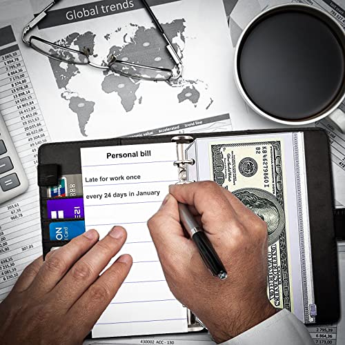 Juasky A6 Black Pu Budget Binder Cover, 6-Ring Faux Leather Notebook, Money Saving Organizer For Cash, Planner Binders With Magnetic Buckle Closure #TOP6