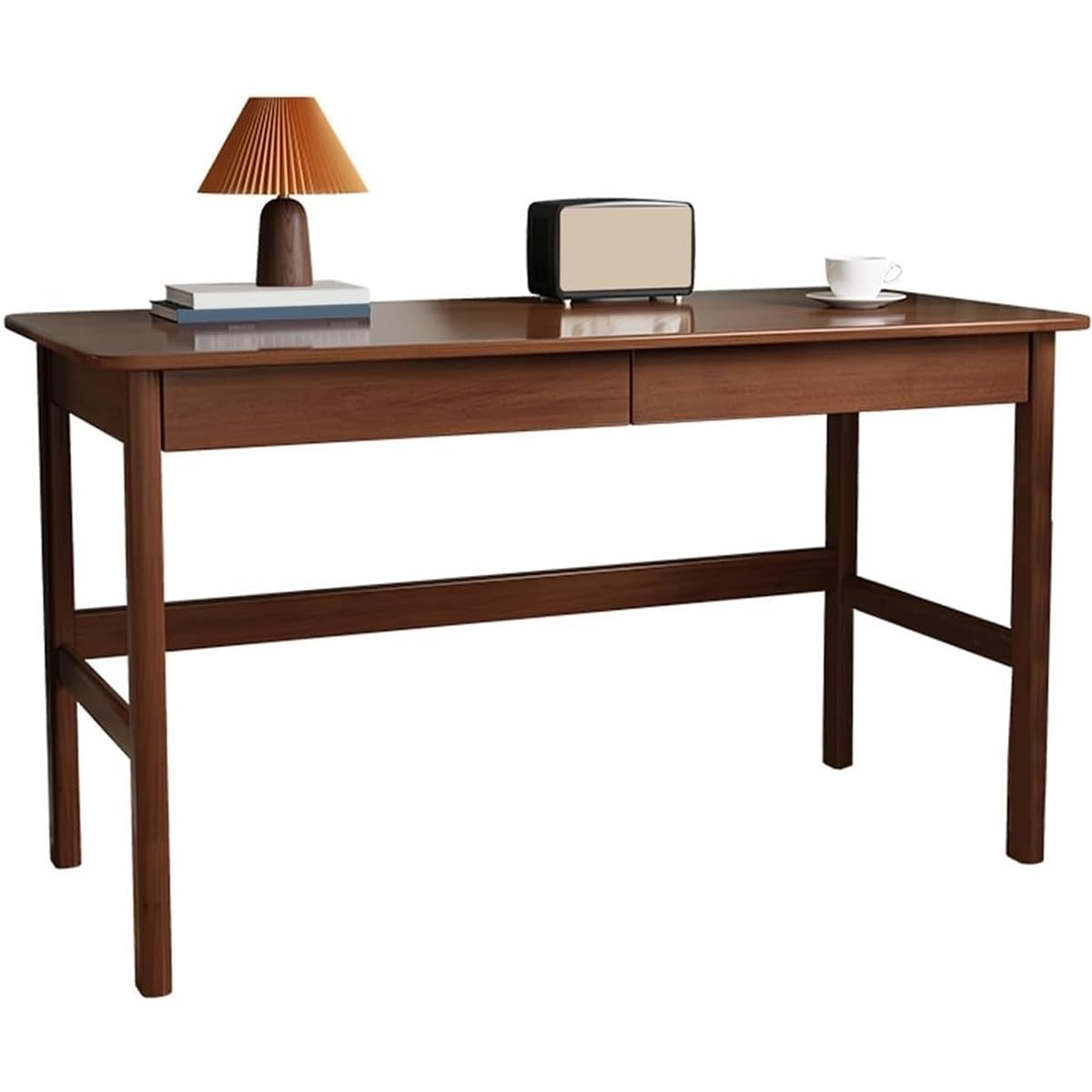 Scrivania in legno con cassetti, piccola scrivania per computer per casa e ufficio, tavolo da studio in rovere per mobili per camera da letto (noce, 100 x 50 x 75 cm)