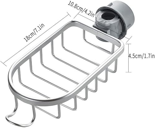 Miniatura 7 de Organizador de ducha ajustable de 2 piezas, estantes de ducha sin perforaciones, barra deslizante, estante de almacenamiento de ducha esquinero de