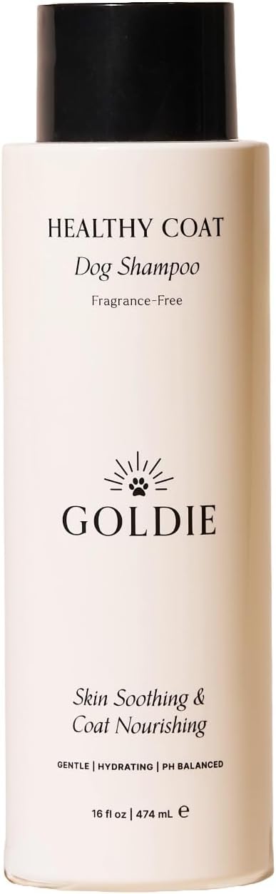 Goldie Dog Essentials Hypoallergenic Dog and Puppy Shampoo for Sensitive Skin, Gentle Formula, Colloidal Oatmeal, Aloe, Manuka Honey & Hyaluronic Acid, Deodorizing, Hydrating and Soothing, 16 oz