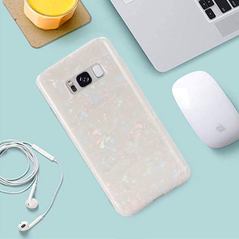 J.west Galaxy S8 Plus Case, Luxury S8 Plus Phone Case Glitter Sparkle Pearly-Lustre Pattern Slim Flexible Clear Soft Silicone Rubber Protective Case Cover for Samsung Galaxy S8 Plus(Colorful)