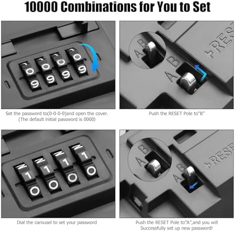 Youngwier Kilitlenebilir Güvenlik Kutuları,Duvara Monte Edilebilir Güvenlik Depolama | Anahtarlı Gizli Kasa Kutusu,Gardırop, Çekmece, Dolap, Garaj, Kulübe, Ev Ofis, Yurt, Seyahat İçin - Görsel 7