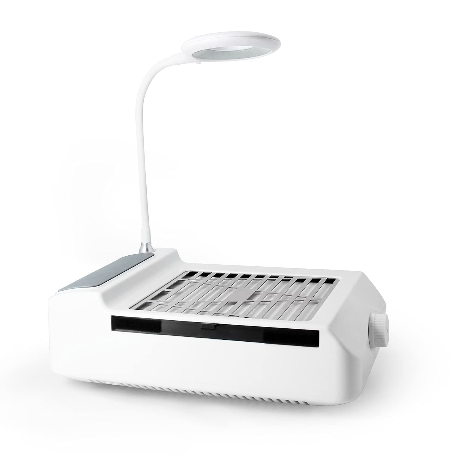 Aspirador Uñas de Escritorio para Pedicura y Manicura,con Lima de Uñas,Velocidad Ajustable,con Luz LED,sin Bolsa Antipolvo