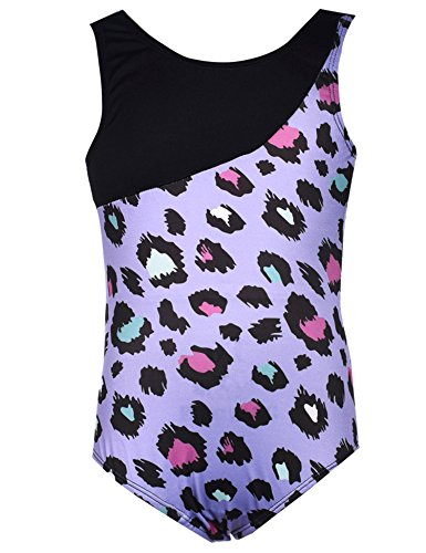 Rosdeer Teen Girls' One-Piece Swimsuits Gymnastics Purple Leotard 10-11Y
