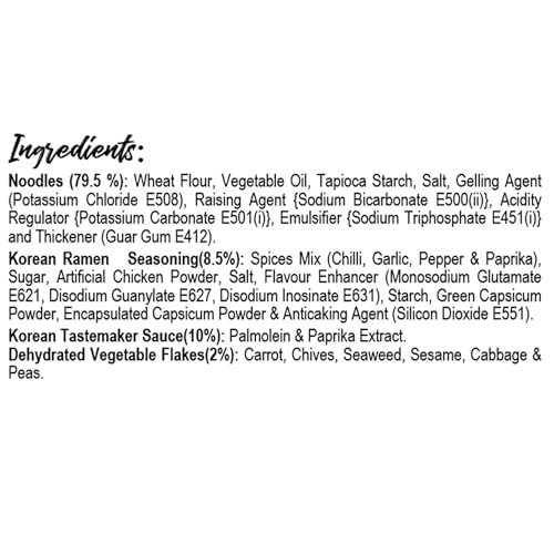 Image of 2PM - Korean Ramen Noodles Cup - Including Dehydrated Vegetables & Seaweed - Instant 2X Spicy Ramen Cup - Pack of 5-140 Gm Each