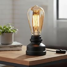 Vintage Steampunk Pipe Table Lamp Black E27 Retro Bedside Desk Light