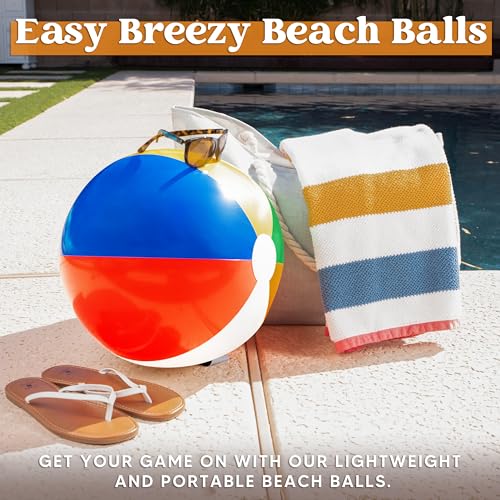 JOYIN 4 Stück Dia 20'/50cm Wasserball aufblasbar, große Regenbogen-Strandbälle, Wasserball Kinder und Erwachsene Sommer-Pool-Party-Spielzeug, Strandspielzeug, Party Favors