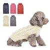 KYEESE Dog Sweaters Turtleneck Dog Pullover Sweater Knitwear Gold Yarn Warm Pet Sweater for Small Medium Dogs Fall Winter (Beige)