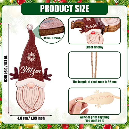 9 Pcs Reindeer Gnome Christmas Ornaments Wooden Hanging Reindeer Gnome Ornaments Christmas Tree Hanging Decoration Santa Elf Christmas Tree Ornaments Home Decor Holiday Decor (9) #TOP2