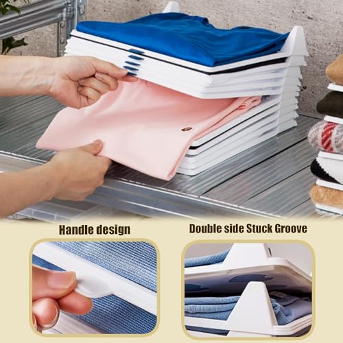 Organizador de camisetas, tabla de ropa plegable apilable para el hogar y viajes, ideal para un almacenamiento limpio y fácil embalaje, paquete de 10