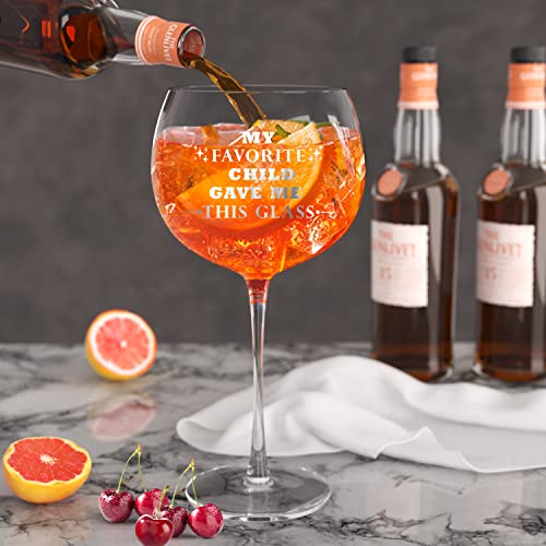 Mothers Day Gifts For Mom From Daughter Son -My Favorite Child Gave Me This Funny 25Oz Wine Glass For Mom Gift Ideas- Best Birthday Valentines Day Christmas Retirement Anniversary Presents For Mom #TOP6