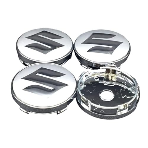 車のホイールセンターキャップ スズキ 汎用 ホイールキャップ スイフト ジムニー MRワゴン アルト イグニス ワゴンR 全シリーズ対応 車用ハブキャップ 車用ホイールカバー ホイールセンターキャップ エンブレム ステッカー 車の装飾 60mm 4個セット