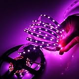 FAVOLCANO DC 12V 5m 300 LEDs SMD 3528 Ribbon Flexible LED Strip Light Non-Waterproof Purple + 2.1 x