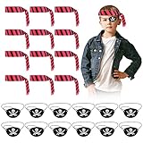 Exquisites Design: Piratentuch verwendet Rot und Schwarz, die repräsentativen Farben der Piraten, und Schwarze Piratenkapitäns-Augenklappen sind mit weißen Totenkopfmustern bedruckt. Piratenkostüme sorgen für zusätzlichen Spaß und heben dich von Cosplay-Partys ab