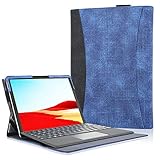 ACdream Microsoft Surface Pro X Case, Multiple Angle Viewing with Pocket Business Cover Case for New Surface Pro X 2019 Release(Fit Type Cover Keyboard/Kickstand), Blue