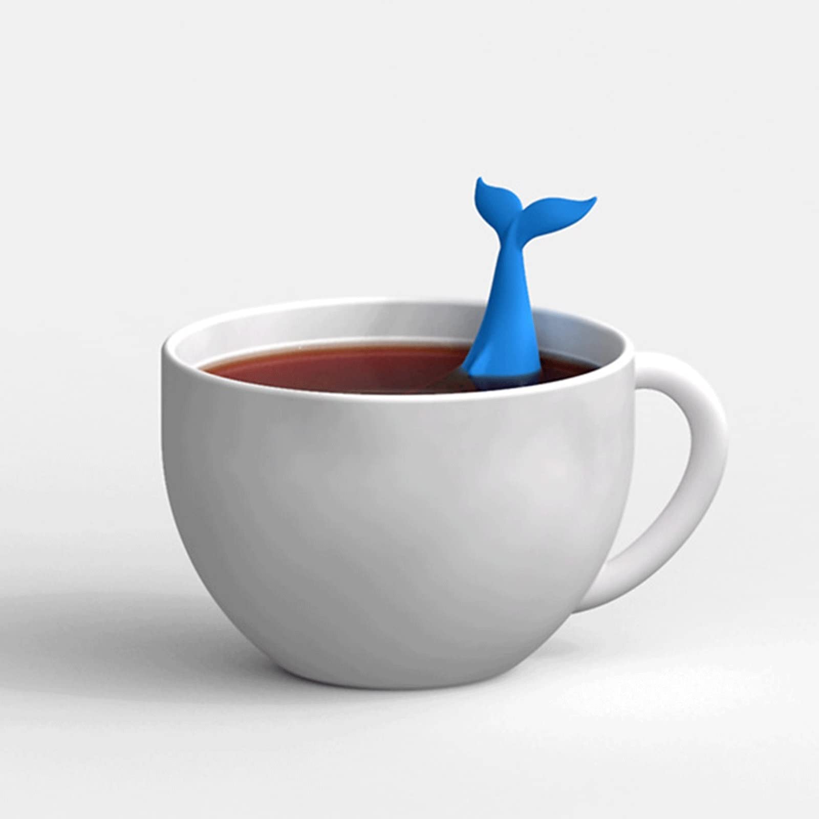 Colador de té lindo para hacer té, colador de té a granel, sabor a hierbas, filtro de silicona, difusor de té, juego de té en forma de ballena y tetera