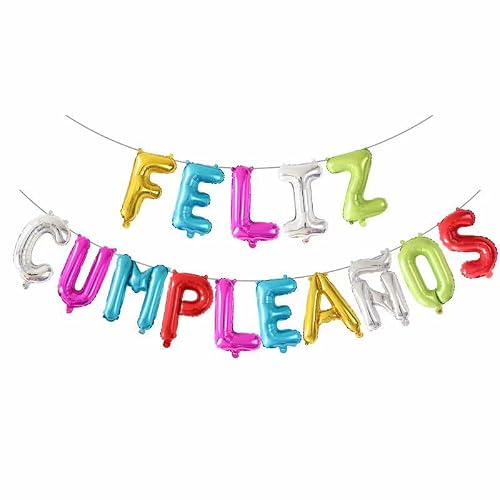 ZHENGYE Multicolour Letter Feliz Cumpleanos Balloon Happy Birthday Balloons Banner Balloon Kids Adults Birthday Party Decoration