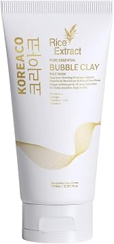 Koreaco Pirinç Özlü Mucize Bubble Clay Yüz Maskesi | Beyazlatıcı Aydınlatıcı Köpüren Yüz Maskesi | Besleyici | 100 ml