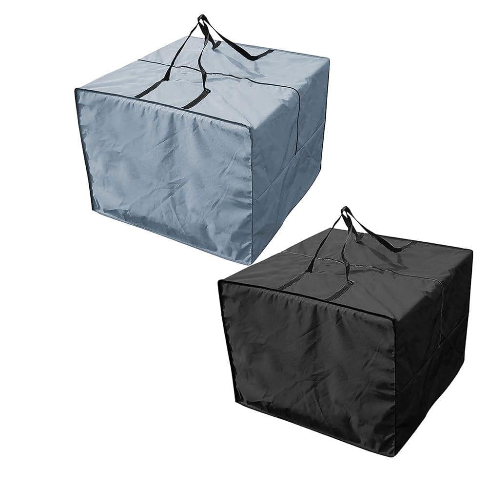Borsa per mobili da giardino resistente, 81 x 81 x 61 cm, custodia impermeabile in poliestere con cerniera per cuscini da esterno, albero di Natale, nero