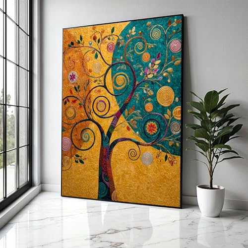 Tableau abstrait pour illuminer un salon mur blanc 60x90