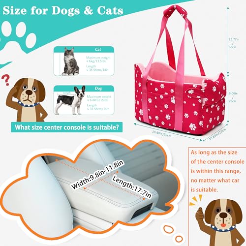 Cullaby-Center-Console-Dog-Car-Seat-for-Small-Dogs-Under-15-lbs–Detachable-Washable-Dog-Carrier-Pet-Car-Seat-Travel-Seats-with-Storage-Pockets-and-Dog-Safety-BeltPink Cullaby Center Console Dog Car Seat for Small Dogs Under 15 lbs–Detachable Washable Dog Carrier Pet Car Seat Travel Seats with Storage Pockets and Dog Safety BeltPink