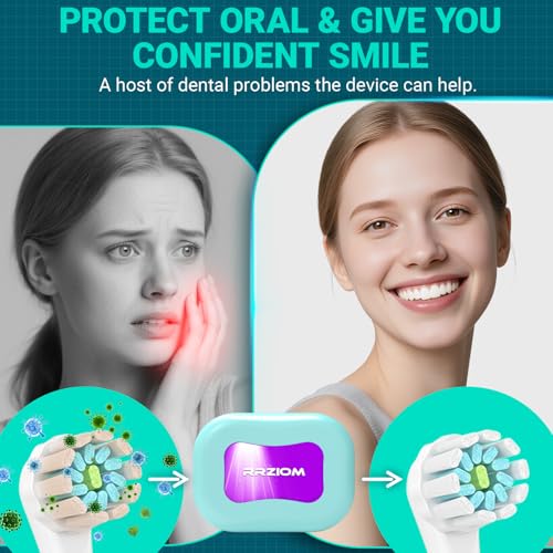 RRZIOM UV Zahnbürste Sterilisator, Tragbare Zahnbürsten Sterilisator, Wiederaufladbare Zahnbürstenhalter für Reisen Hause, Zahnbürsten Desinfektionsmittel, Toothbrush Holder für Alle Bürsten (Blau)