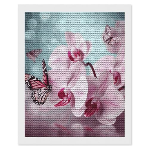 Kit peinture diamant orchidée papillon cadeau créatif adulte tableau diamant à offrir