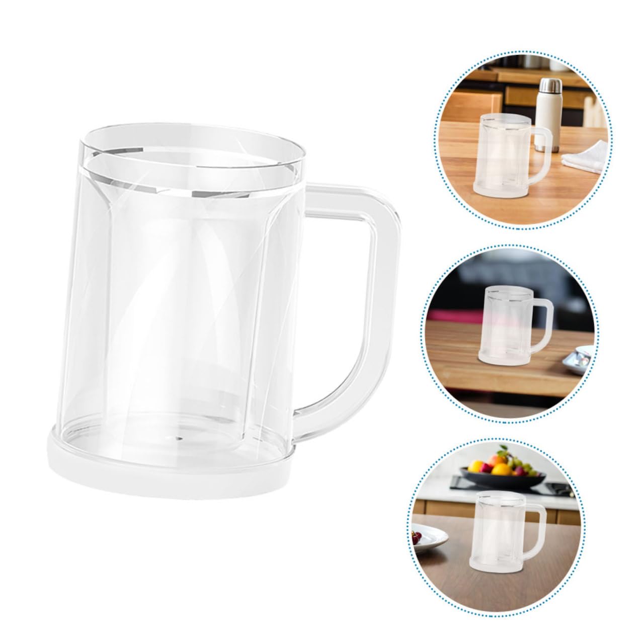 Cabilock 2pièces Gobelets Réutilisables pour Congélateur Tasses à Glacées Gobelets Givrés Réutilisables Verres à Bière Glacés Transparents pour Boissons Froides