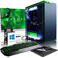 Vibox Invader 42 Gaming-PC Computer mit 2 Gratis-Spielen, Windows 10 OS, 23 Zoll HD Monitor (4,9GHz Intel i7 8-Core, Nvidia GeForce GTX 1660 Grafikkarte, 32Go DDR4 RAM, 120GB SSD, 2TB HDD)