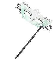 Vista 87 de IETANG - Antifaces venecianos para parejas, baile de máscaras, accesorios de disfraz o fiesta, 1 par Negro