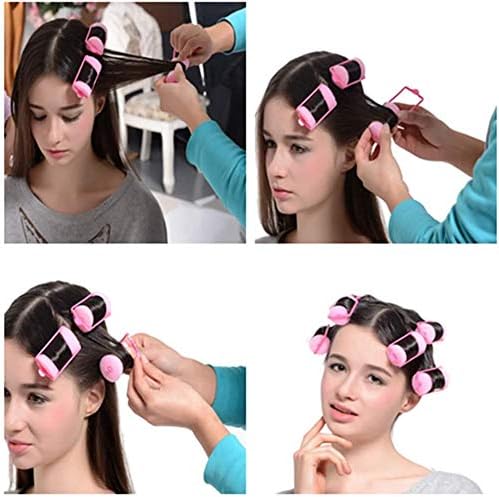 wordmouk 32 Pieces Foam Sponge Hair Rollers Pink Hair Rollers Soft Sponge Curlers DIY Hair Styling Hairdressing Tools for Women and Kids (30 mm)