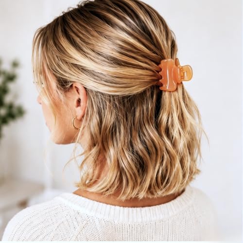 Mchaovau 4 Pcs 2" Small Hair Claw Clips for Women Thin/Medium Thick Hair, Medium Non-Slip Cute Brown & Wine Red Stylish Hair Barrettes Accessories Ideal Gifts for Girls Daily Wear (Soft Jelly) - Image 7