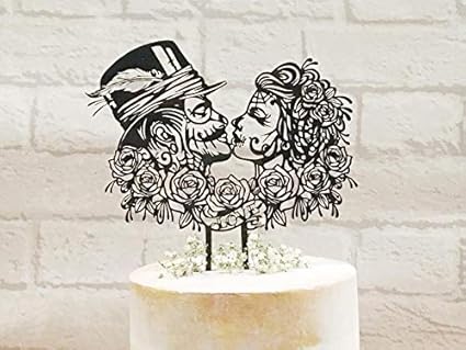 Decoration De Gateau De Mariage Rockabilly Decoration De Gateau En Sucre Decoration De Gateau De Mariage Steampunk Mariage Gothique Mariage Victorien Jour Des Morts Amazon Fr Cuisine Et Maison