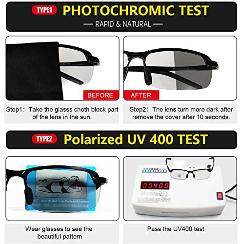 Men's Fashion Polarized Photochromic Sunglasses for Day and Night,UV 400 Clear Vision for Driving Cycling Outdoor4